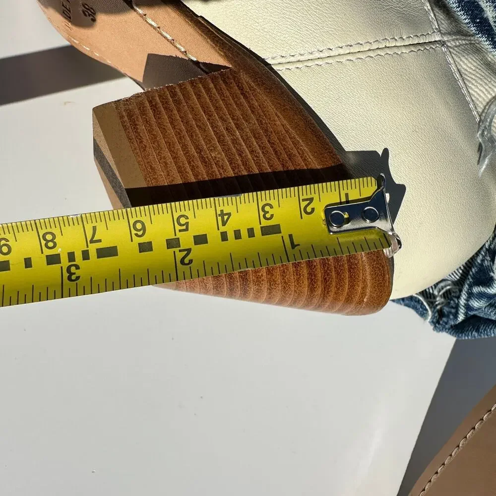 R13 Mid Cowboy Boots with Denim Sleeve Shaft Indigo Blue Ivory Size 38 NIB $1395 - Picture 12 of 16